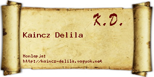 Kaincz Delila névjegykártya